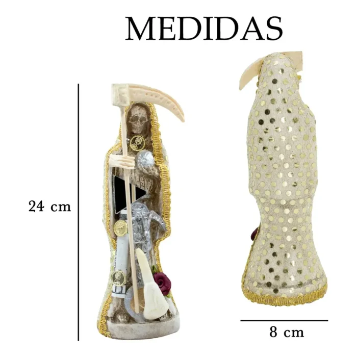 Santa Muerte Vestida Hueso 24cm | Ritualizada y Curada - Image 5