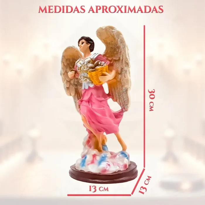 Arcángel San Barachiel | Escultura con Ojos de Vidrio - Image 2