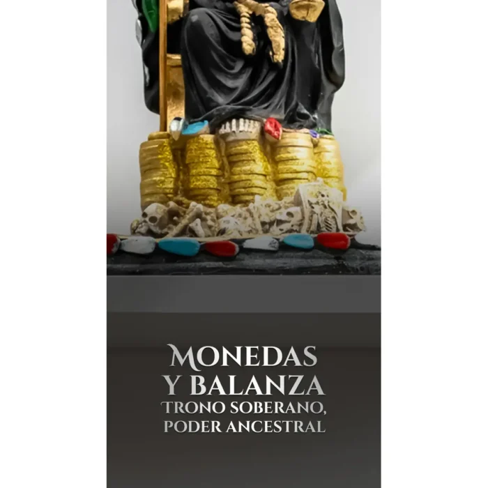 Santa Muerte Azteca Sentada Negra | Defensa y Protección - Image 4