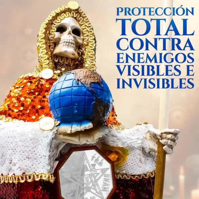 Santa Muerte Vestida 7 Potencias 70cm | Curada - Image 4