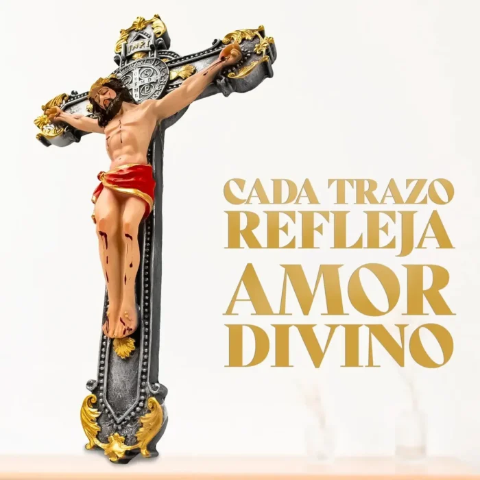 Crucifijo San Benito de Pared 47 cm | Protección del Hogar - Image 3