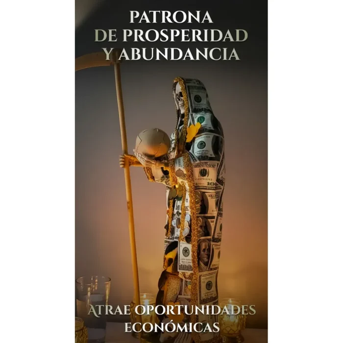 Santa Muerte Vestida Dólar 50cm | Atrae Dinero y Suerte | Curada - Image 5