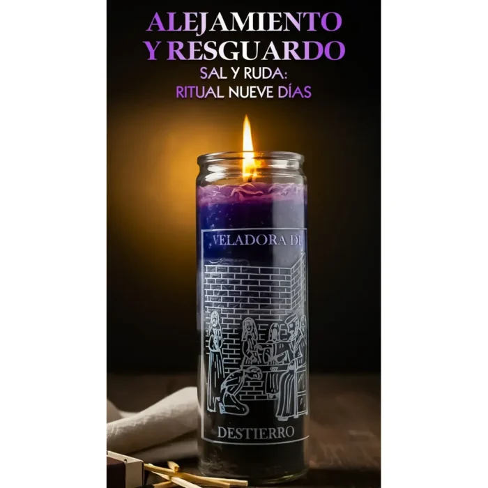 Veladora de Destierro Ritual Poderoso | Parafina Sin Aroma - Image 2
