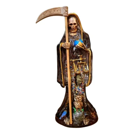 Santa Muerte Negra Transparente 30cm | Protección y Limpieza