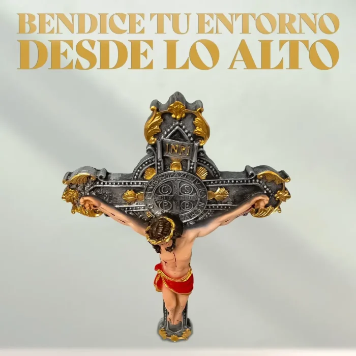Crucifijo San Benito de Pared 47 cm | Protección del Hogar - Image 4