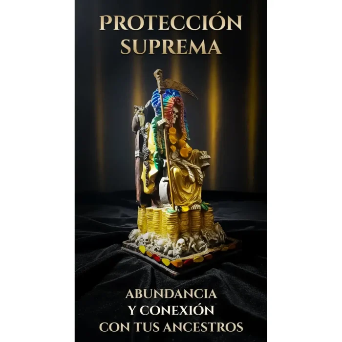 Santa Muerte Suprema Azteca Dorada | Riqueza y Éxito | Curada - Image 3