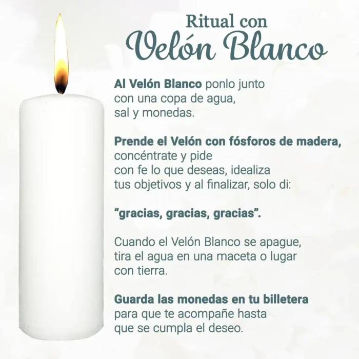 Cirio Blanco para Limpias y Amarres de Amor | Velón Grande - Image 5