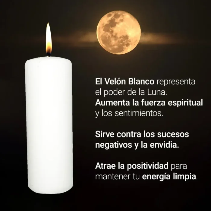 Cirio Blanco para Limpias y Amarres de Amor | Velón Grande - Image 8