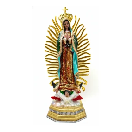 Virgen de Guadalupe 41 cm | Resina Coronada para Altar