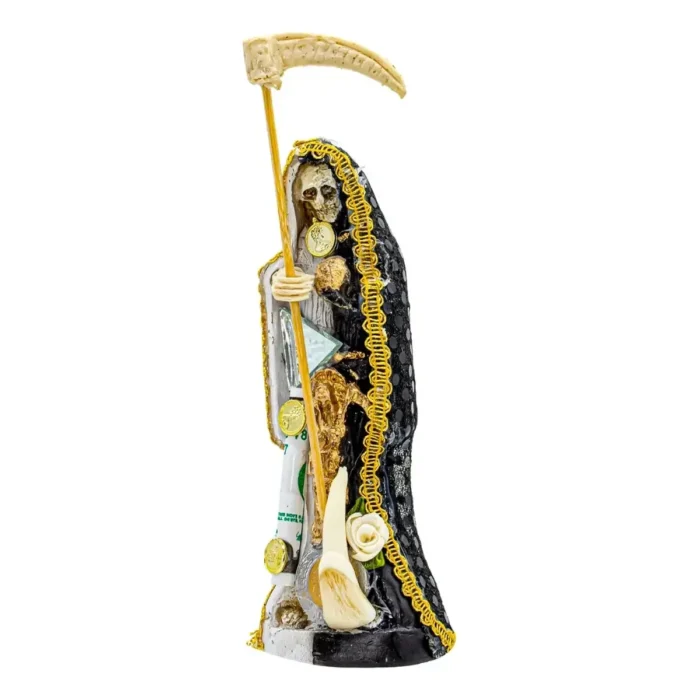 Santa Muerte Blanca y Negra 15cm | Dualidad y Protección | Curada - Image 2