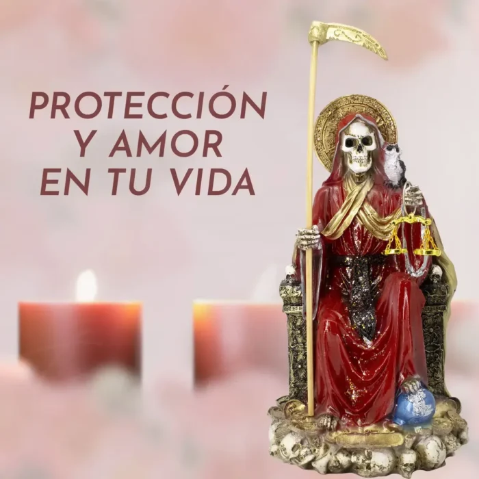 Santa Muerte Roja Suprema Con Búho | Curada - Image 4
