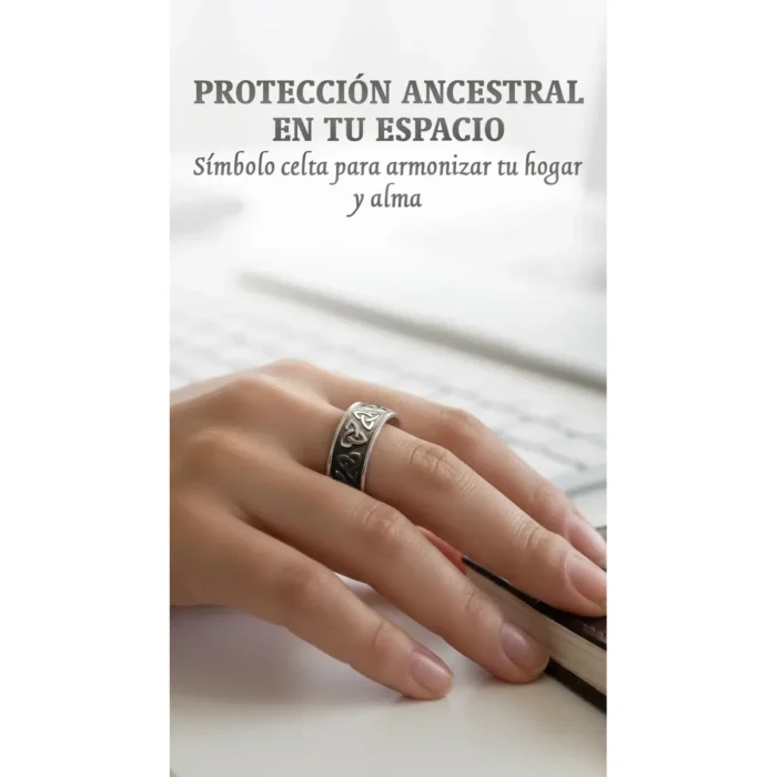 Anillo Triquetra Nudo Celta | Plata Ley | Amuleto de Protección - Image 4