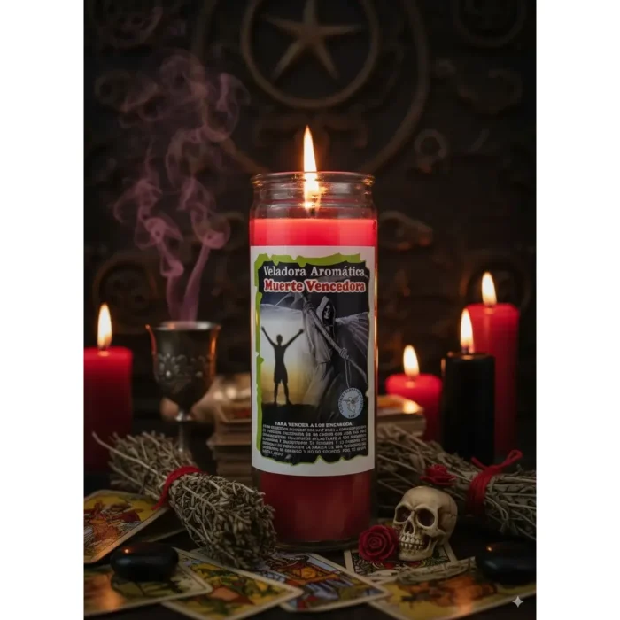 Veladora Santa Muerte Vencedora | Triunfo y Protección Aromática - Image 4