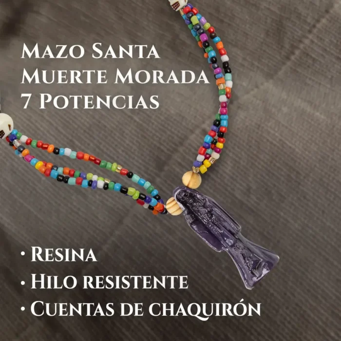 Rosario Santa Muerte Morada | Ritualizado: Fe y Sabiduría - Image 7