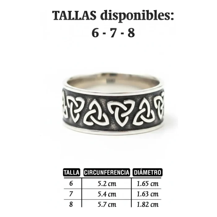 Anillo Triquetra Nudo Celta | Plata Ley | Amuleto de Protección - Image 7