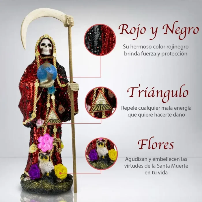 Santa Muerte Reversible Manto Mágico 70cm - Image 3