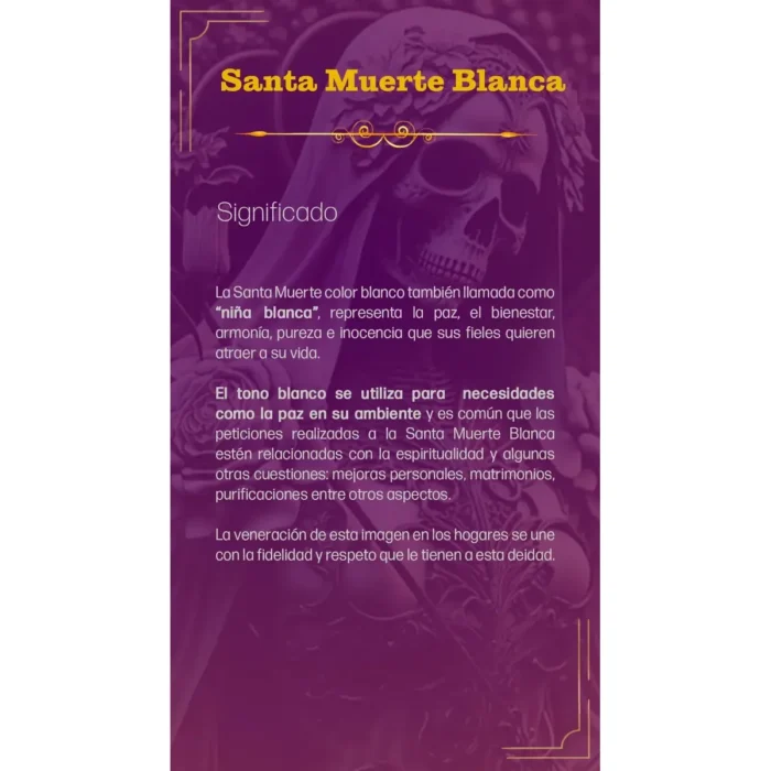 Veladora de Gel Santa Muerte Blanca | Paz, Armonía y Salud - Image 6