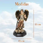 Arcángel Rafael: Figura Acabado Metálico de Sanación con Ojo de Vidrio - Image 3