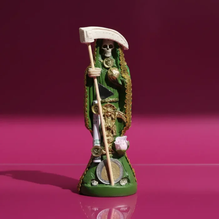 Santa Muerte Vestida Verde 24cm | Justicia y Renovación | Curada - Image 6