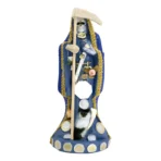 Escultura Santa Muerte Azul 30cm | Justicia y Sabiduría