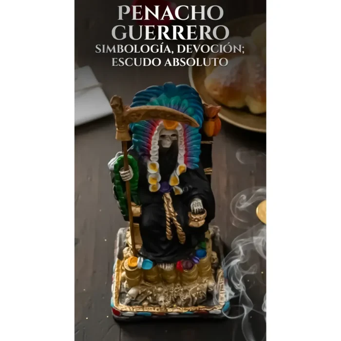 Santa Muerte Azteca Sentada Negra | Defensa y Protección - Image 5