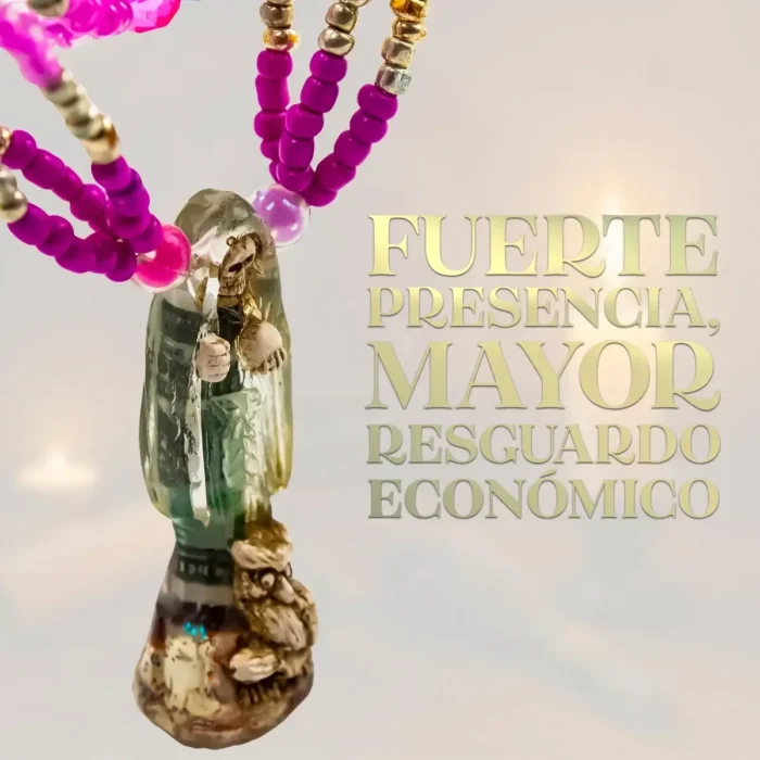Mazo Santa Muerte Rosa Transparente | Protección y Amor - Image 4