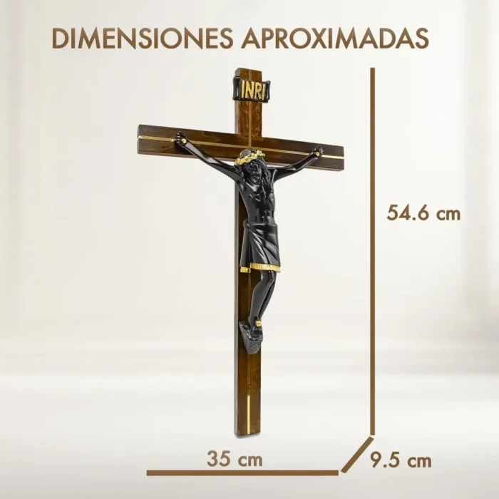 Cristo Negro Madera y Oro | Crucifijo de Altar Premium - Image 2