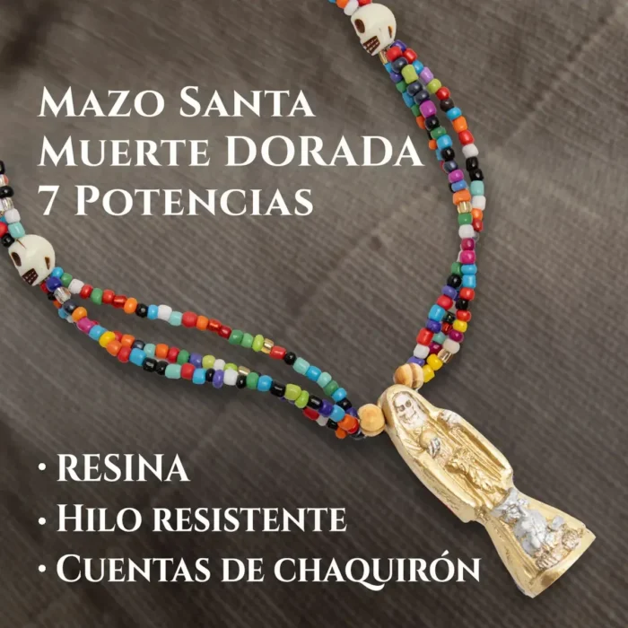 Rosario Santa Muerte Dorada | Prosperidad y Éxito - Image 6