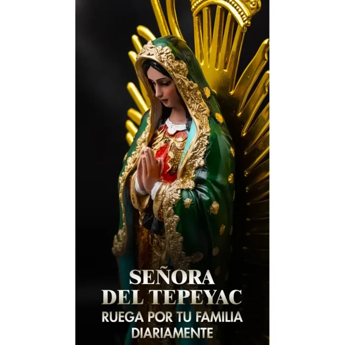 Virgen de Guadalupe 41 cm | Resina Coronada para Altar - Image 2