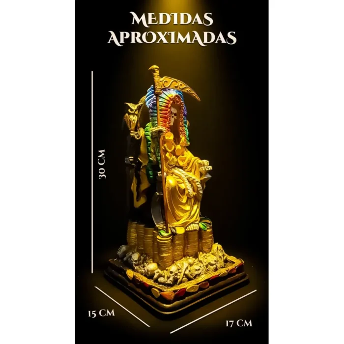 Santa Muerte Suprema Azteca Dorada | Riqueza y Éxito | Curada - Image 2