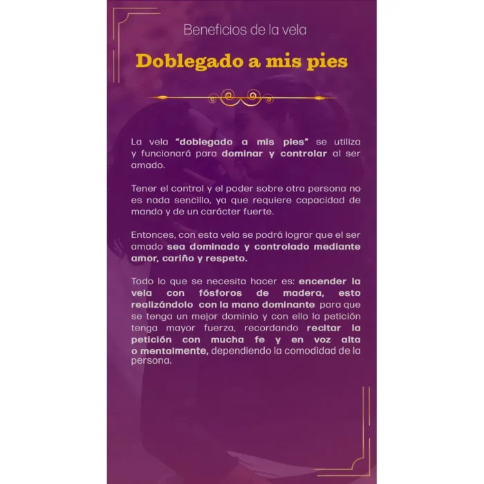 Veladora de Gel Doblegado a mis Pies | Amarre y Amor Intenso - Image 8
