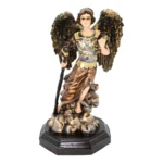 Arcángel Rafael: Figura Acabado Metálico de Sanación con Ojo de Vidrio