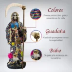 Santa Muerte Manto Mágico Mil Colores 70cm | Vestida y Curada - Image 3