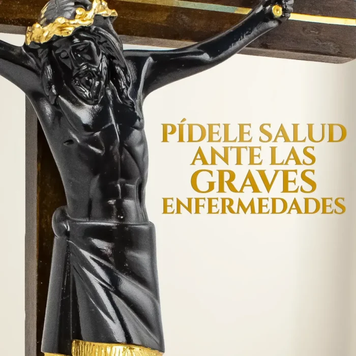 Cristo Negro Madera y Oro | Crucifijo de Altar Premium - Image 3