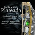 Santa Muerte Vestida Plateada | 24 cm - Image 4