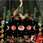 Mantel de Tarot Negro | Fases de la Luna Rosa | Editorial EMU - Image 2
