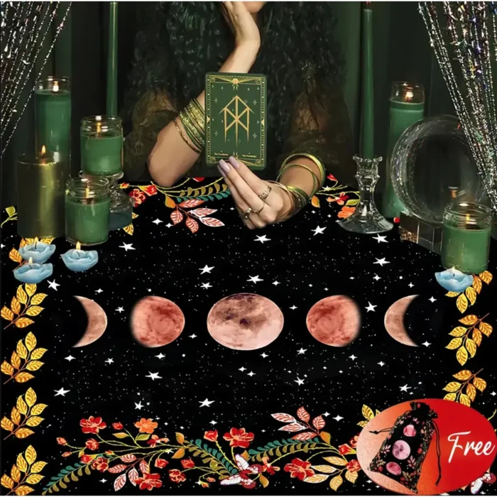 Mantel de Tarot Negro | Fases de la Luna Rosa | Editorial EMU - Image 2