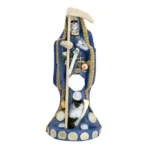 Santa Muerte Vestida Azul 15cm | Justicia y Sabiduría | Curada