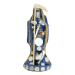 Santa Muerte Vestida Azul 15cm | Justicia y Sabiduría | Curada