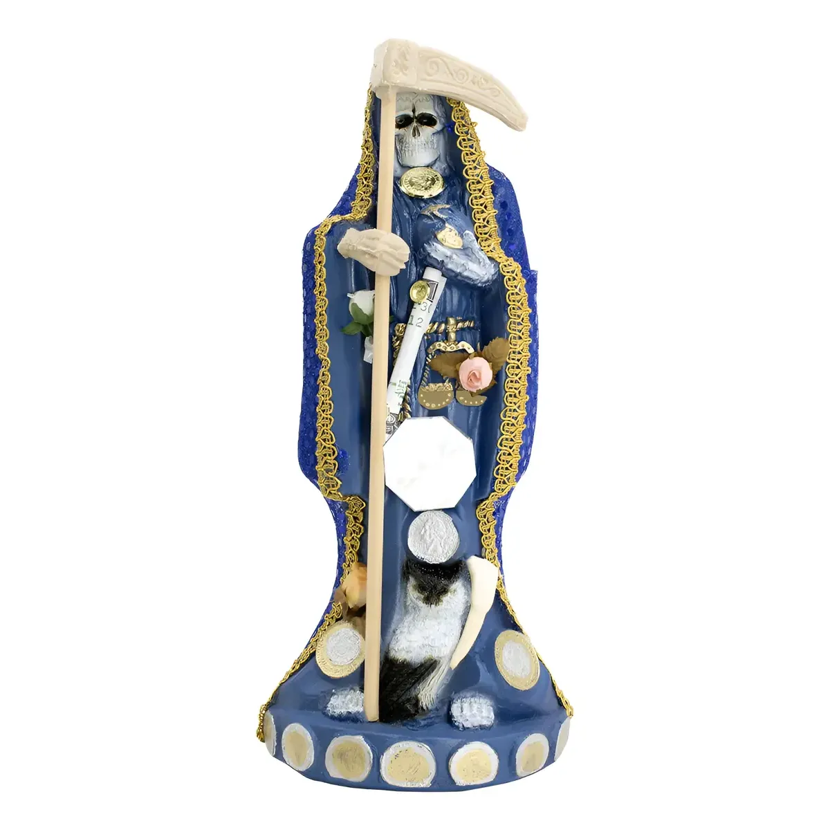 Santa Muerte Vestida Azul 15cm | Justicia y Sabiduría | Curada Santa Muerte Vestida Azul 15cm | Justicia y Sabiduría | Curada