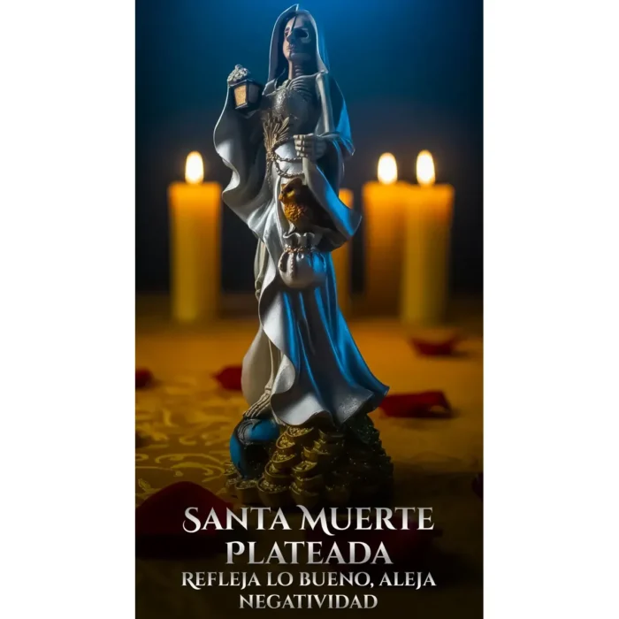 Santa Muerte Encarnada Plateada | Dinero y Éxito en Negocios - Image 4