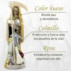 Santa Muerte Vestida Hueso 15cm | Paz, Abundancia y Protección - Image 3
